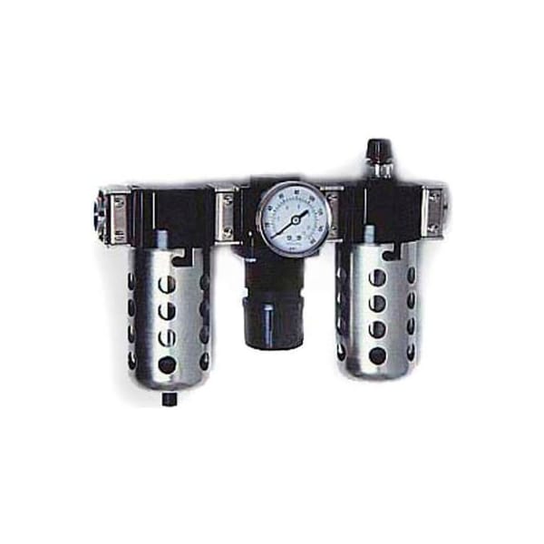 Arrow 1/2" Modular FRL W/End Ports C33454, Gauge, Poly Bowl, Manual & Ultra Fog Lubricator
